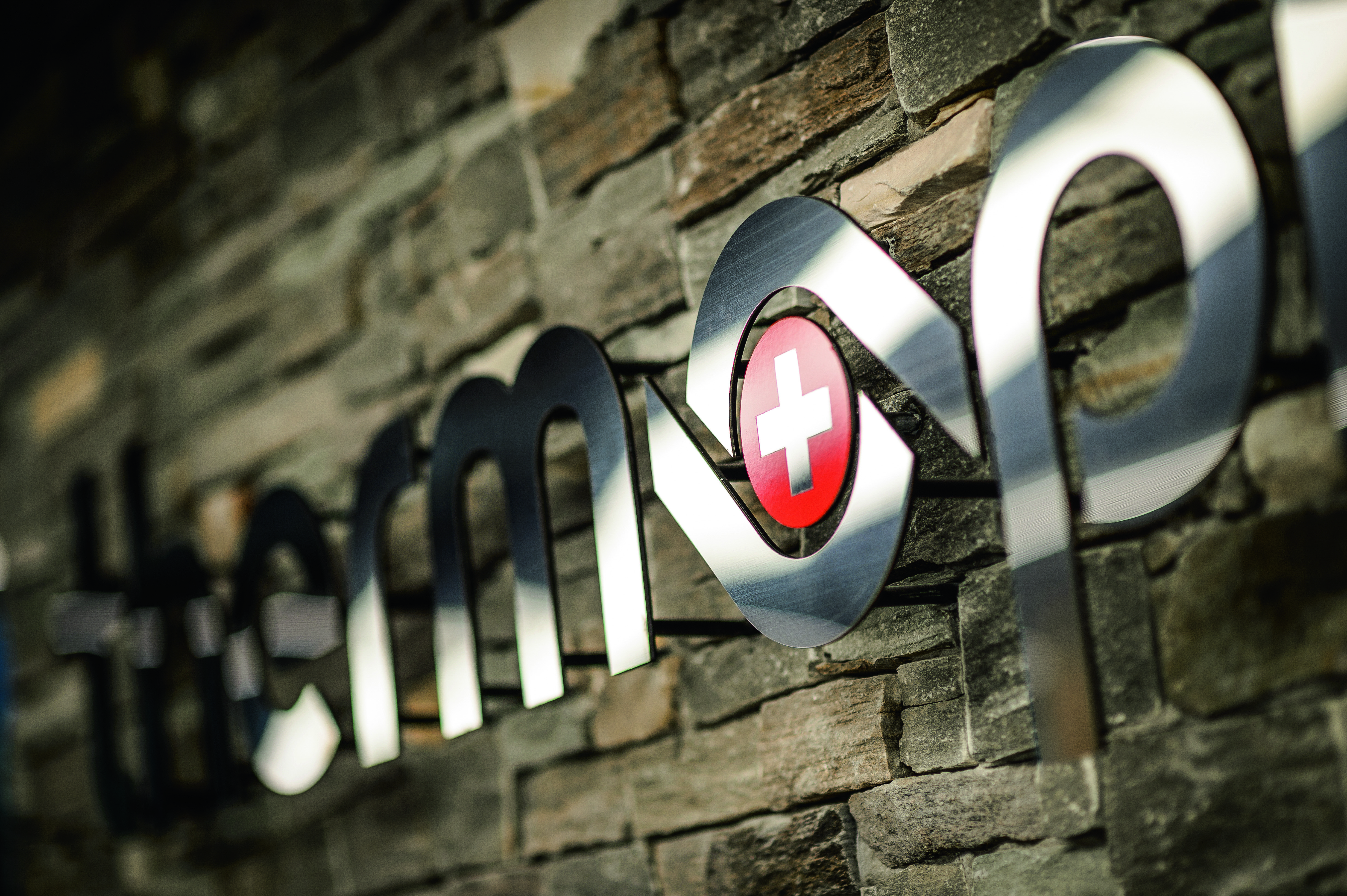 stenmur med thermoplan logo