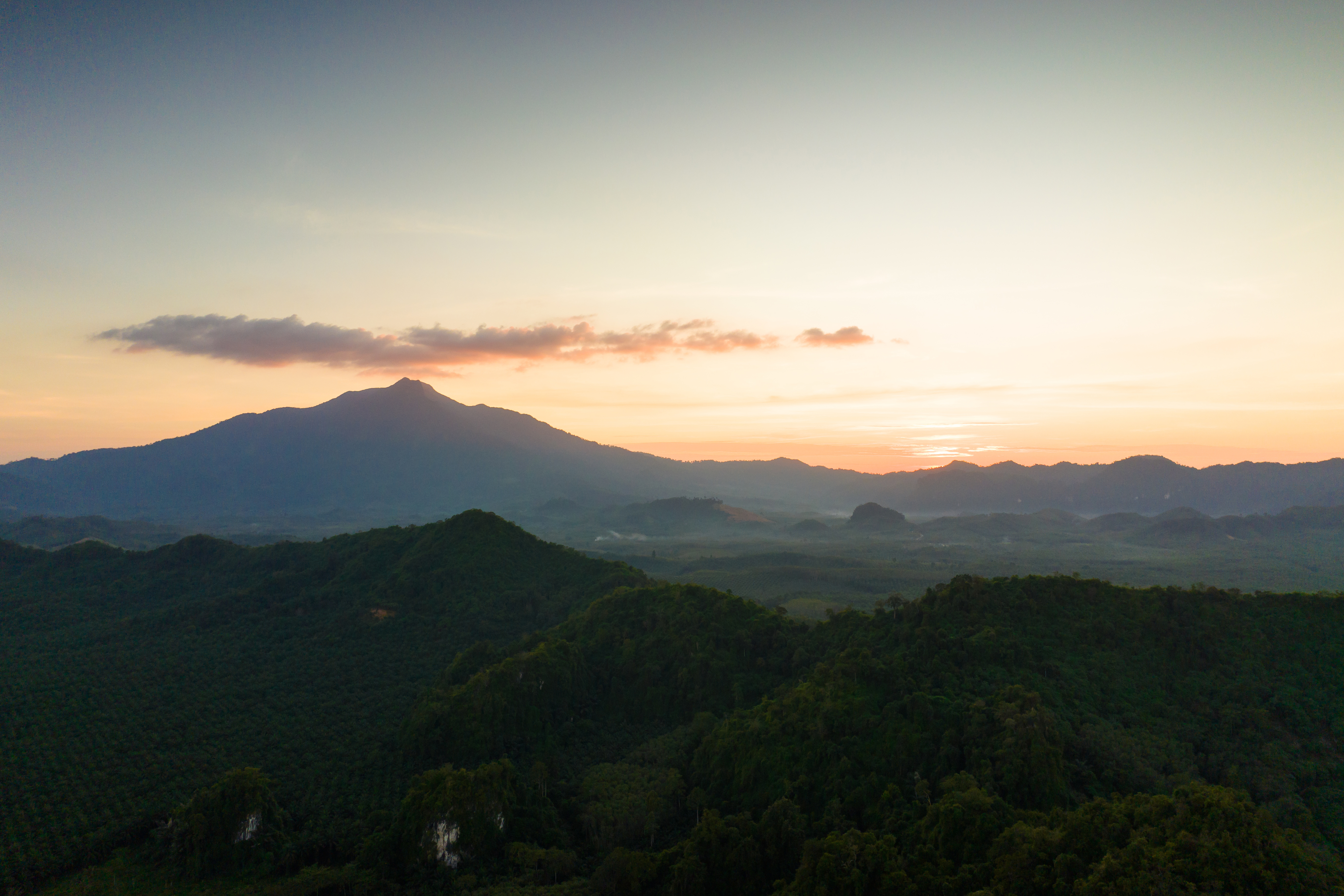 Sunrise Landscape In Nature Aerial View