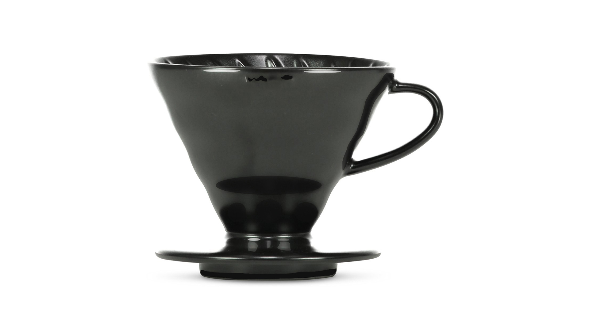 Hario V60 2-kops filterholder, porcelæn, sort